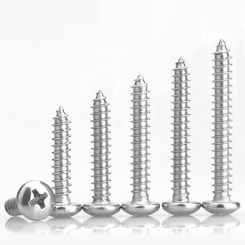 304 stainless steel GB845 cross recessed PA pan mushroom head tapping screw