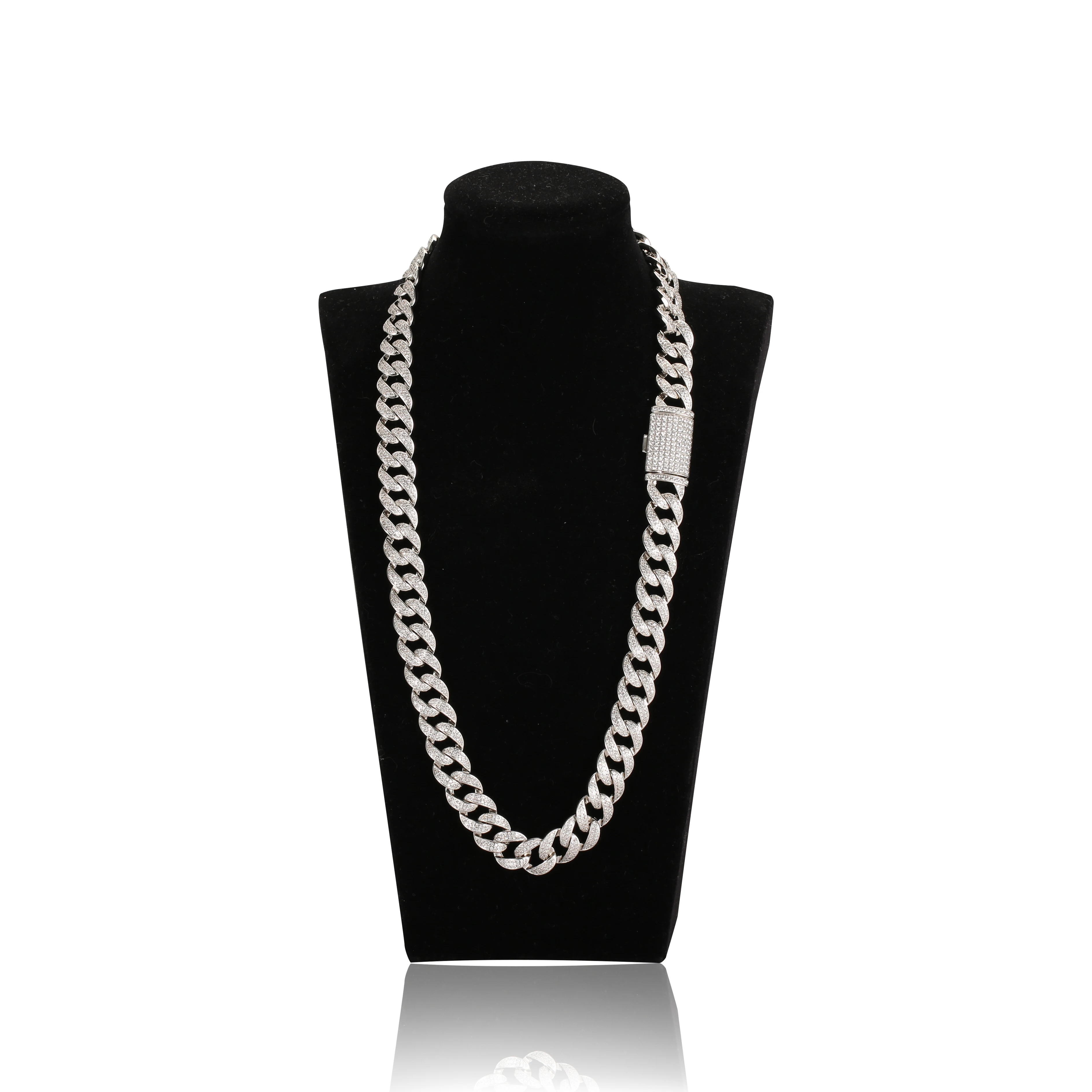 Hip hop round cuban chain shining gems fashion custom multi color material necklace trend new product hombre