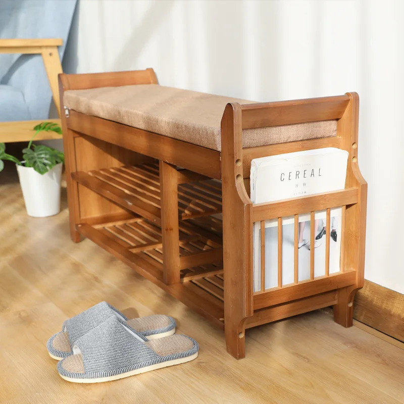 
3 Tier Multifunctional Bamboo Bathroom Bench Shower Seat Towel Spa Chair Bath Organizer Stool With Storage Shelf Shoe Rack Stand 