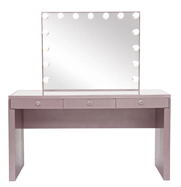 Bedroom household hotel makeup station table high quality custom 3 Drawers vanity table with mirror