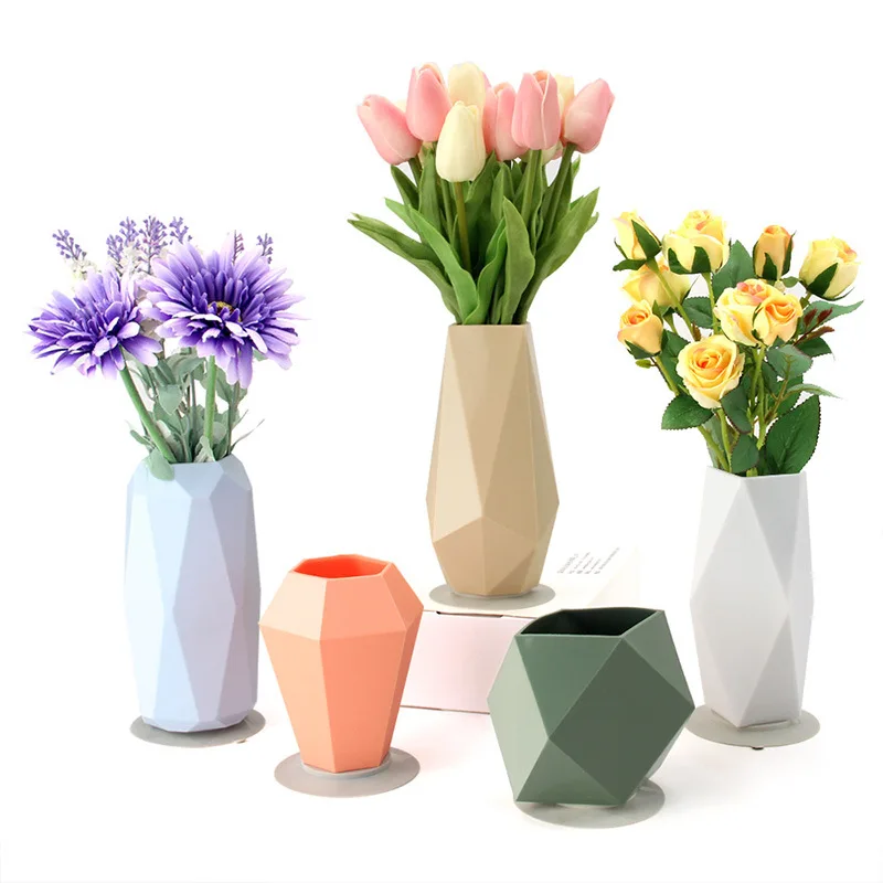 Silicone Vase Silicone Flower Vase Plant Flower Pot with Strong Suction Cup Flower Vase