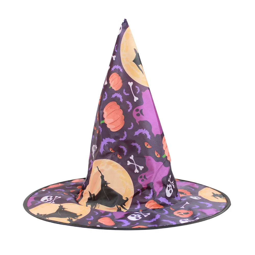 Halloween Kids Hat Oxford Cloth Wizard Hat Makeup Costume Props Witch Hats For Festival Party
