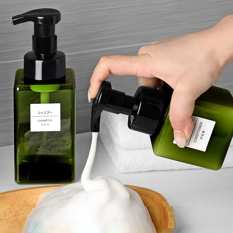 100ml 250ml 500ml 4oz 16oz bathroom shampoo Conditioner & Wash Shower PET Plastic Empty Amber Pump for lotion foaming Bottles