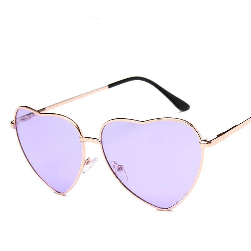 Wholesale heart shape sun glasses metal frame ladies eyewear