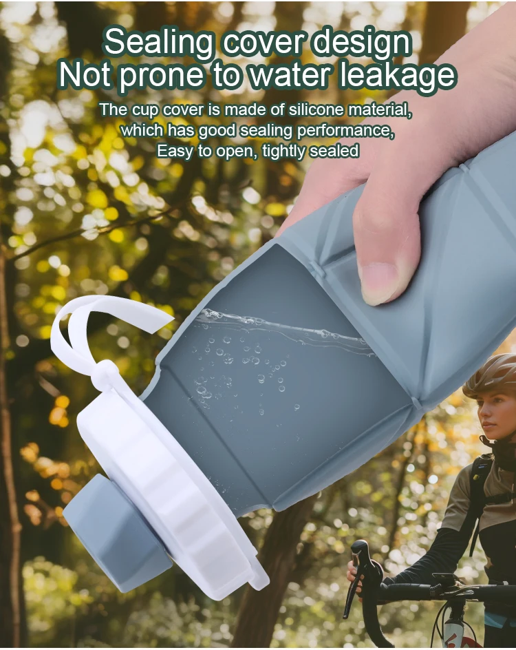 Portable Drinkware Running Gym Travel Bpa Free Silicon Squeeze Bottle Collapsible Silicone Water Bottle Foldable Silicone Bottle