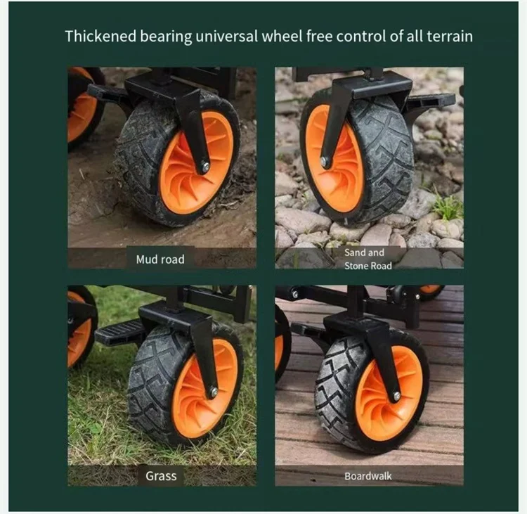 Wholesale Camping Equipment multi function high capacity outdoor folding beach cart