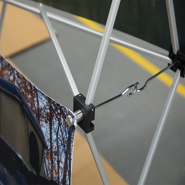 Tianyu Portable Aluminum Display Advertising Banner Tension Fabric Spring Stand Tradeshow Pop Up Display Stand