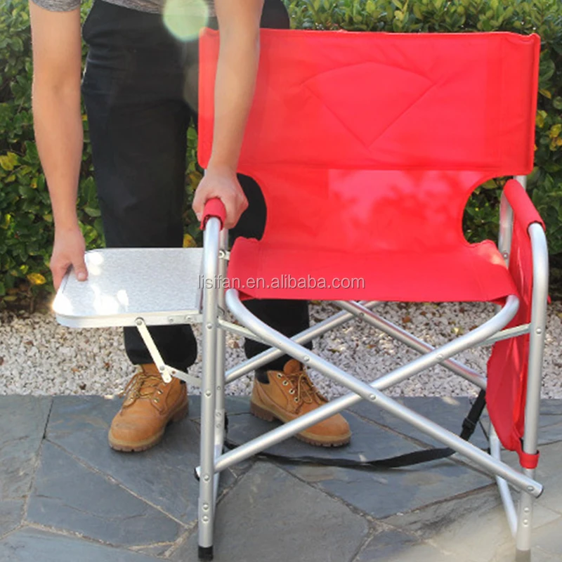 Portable Camping Chair Fishing Compact Beach Folding Deck Chair with Side Table