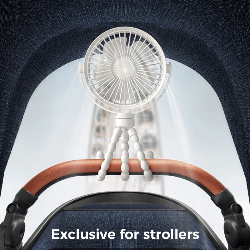 Outdoor Electric Flexible Tripod Clip Octopus Fan Battery Max 5200mah Desktop Car Fans Rechargeable 3 Speed Hand Small Fan