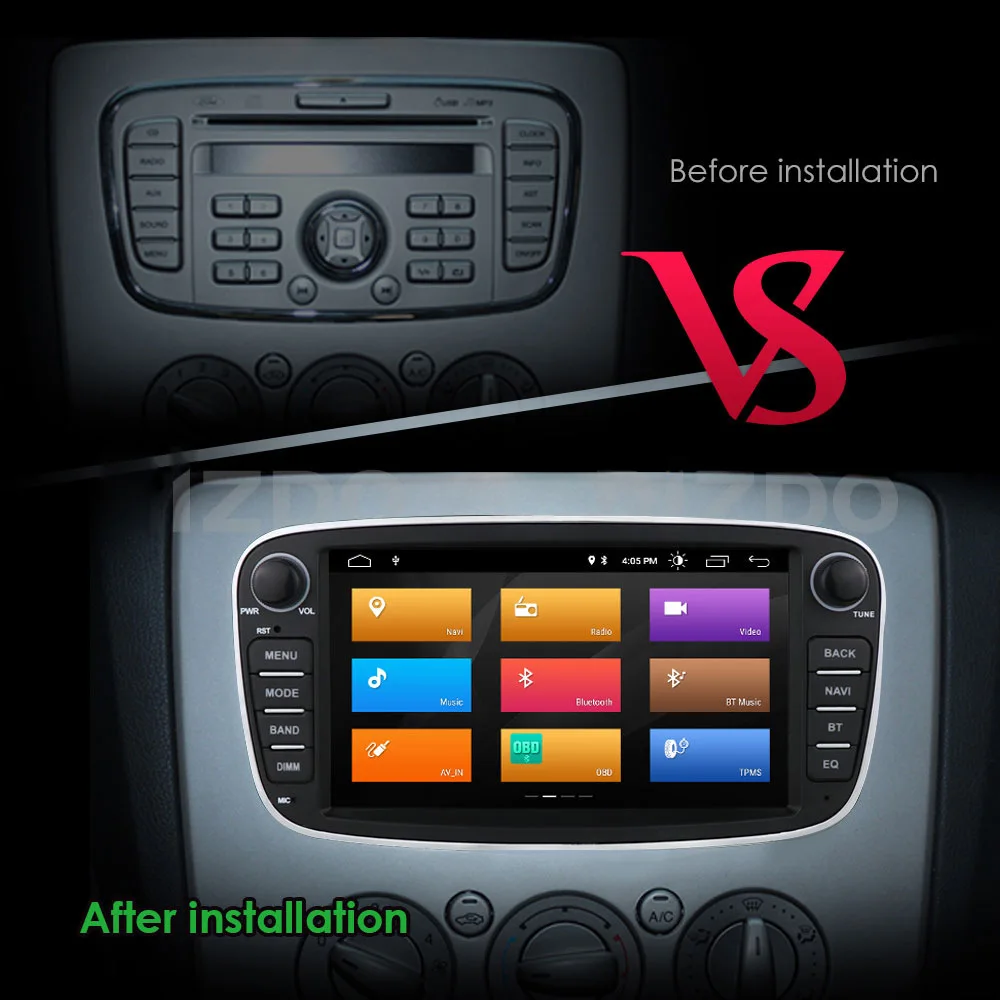 7 inch 2 din android 12 car radio navigation multimedia player GPS para carro for ford s-max/focus 2