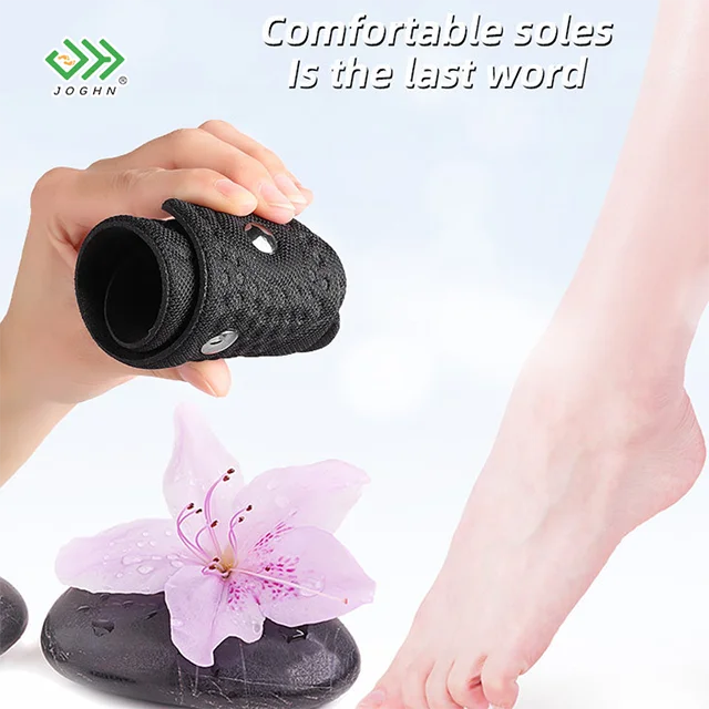 JOGHN Black Magnetic Insoles Foot Massage Shoe-pad Foot Therapy Reflexology Pain Relief Shoe Inserts for Man and Woman