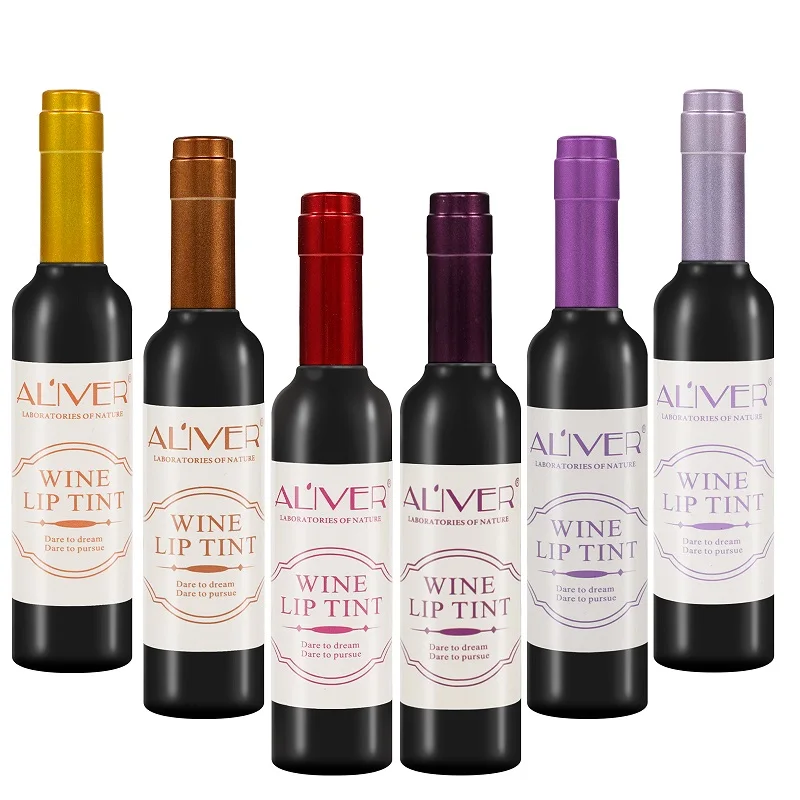 ALIVER 6 Colors Matte Liquid Lipstick Wine Lip Tint Waterproof Natural Long Lasting Lip Gloss Mini Makeup Lipsticks