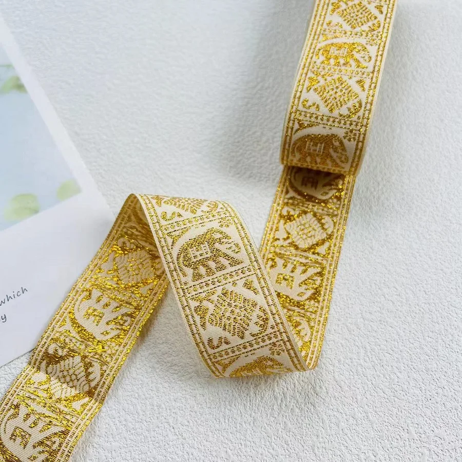 Кружевная жаккардовая ткань в этническом стиле с рисунком животного слона для одежды аксессуары ширина 3 см ST-2119