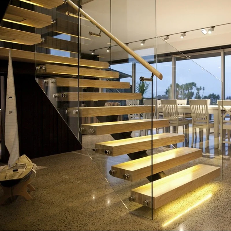 Стальная Круглая черепица ступенчатый шпиндель водонепроницаемая деревянная лестница плавающая уличная