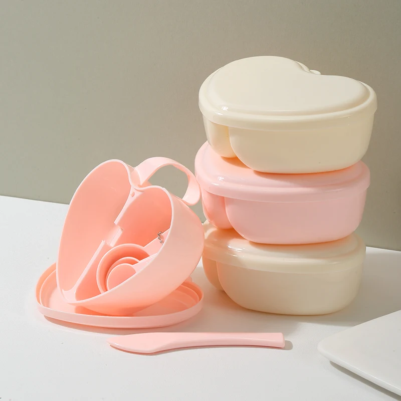 Factory Wholesale heart shaped separating beauty bowl eco-friendly face 4 in 1 mask applicator spatula and mixing bowl SY442