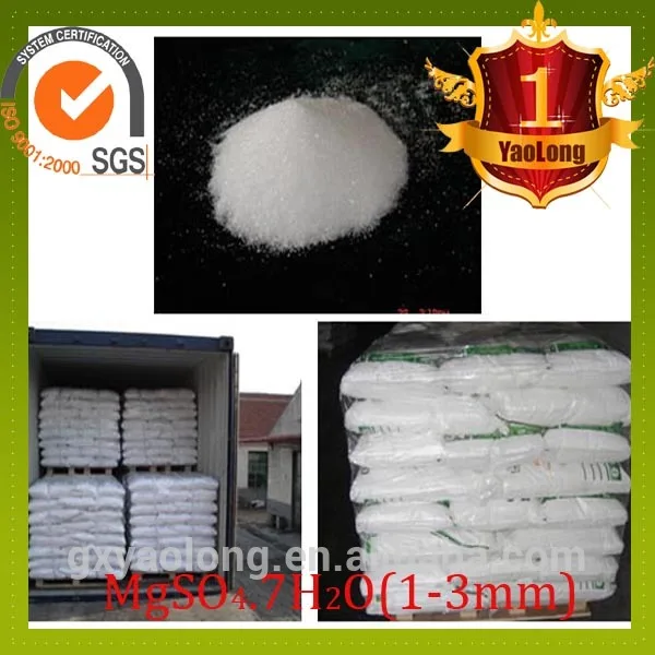 MGO:16% crystal hydrated magnesium sulphate bath salt price 2-4mm Industrial Grade