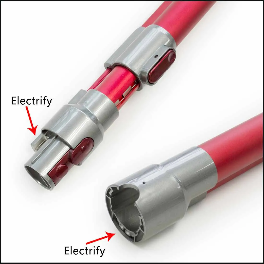 2023 Vacuum cleaner Tube of Red Silver Spray Paint Aluminum Tube Hose Pipe Spare Parts use for vacuum cleaner