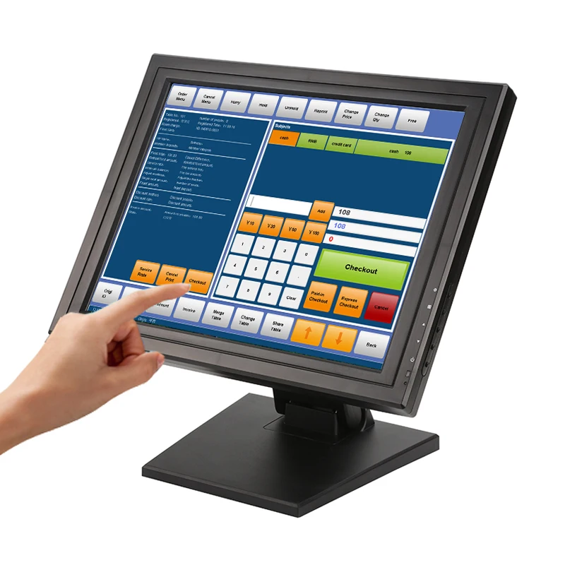 15 Inch 4 wire 5 wire Resistive Touch LCD POS Touch Screen Monitor