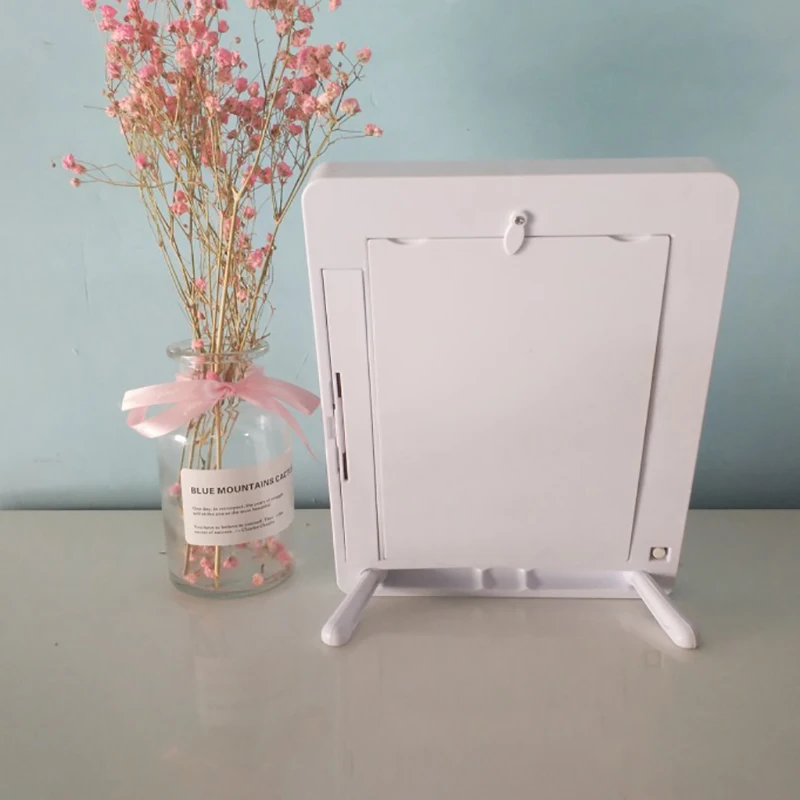 Новые творческие квадратный многоцелевой 7 дюймов; Детское платье для свадьбы; Дисплея волшебное зеркало светодиодный свет фоторамка зеркало настольная лампа