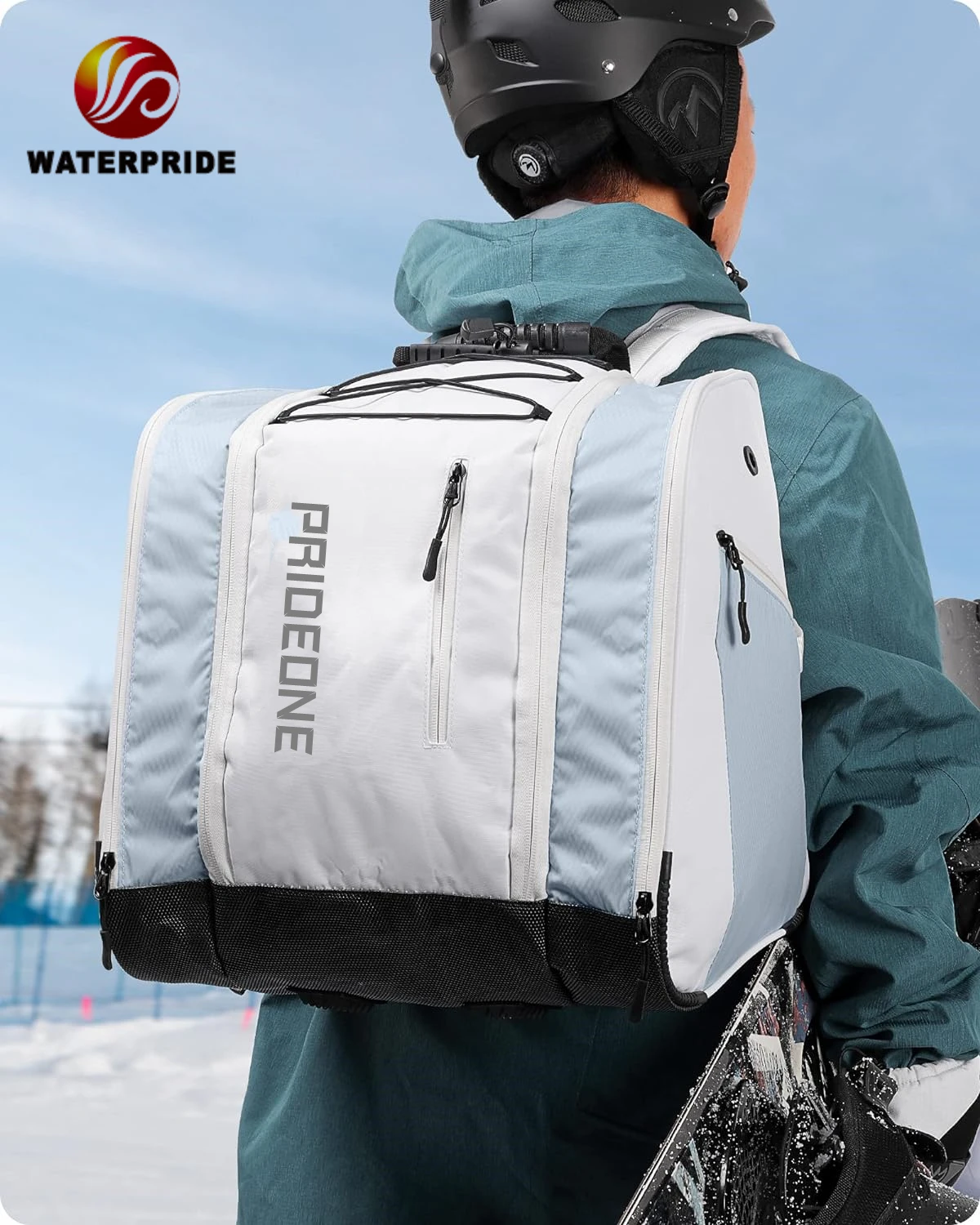 Custom 2023 snowboarding backpack ski boots bag with helmet outdoor 38L ski boot bag backpack