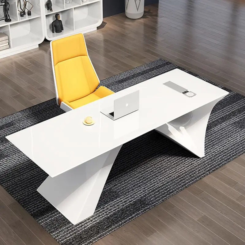 New Model L Shape Table White Luxury Ceo Office Desk Furniture Manager High Tech Modern Home Executive Office Desk