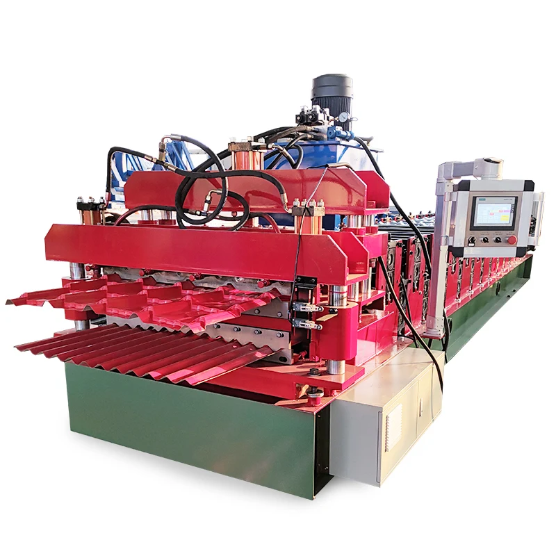 Easy Operation Plate Double Deck Roll Forming Machine Trapezoid And Corrugated Sheet Roofing Panel Making Machinery