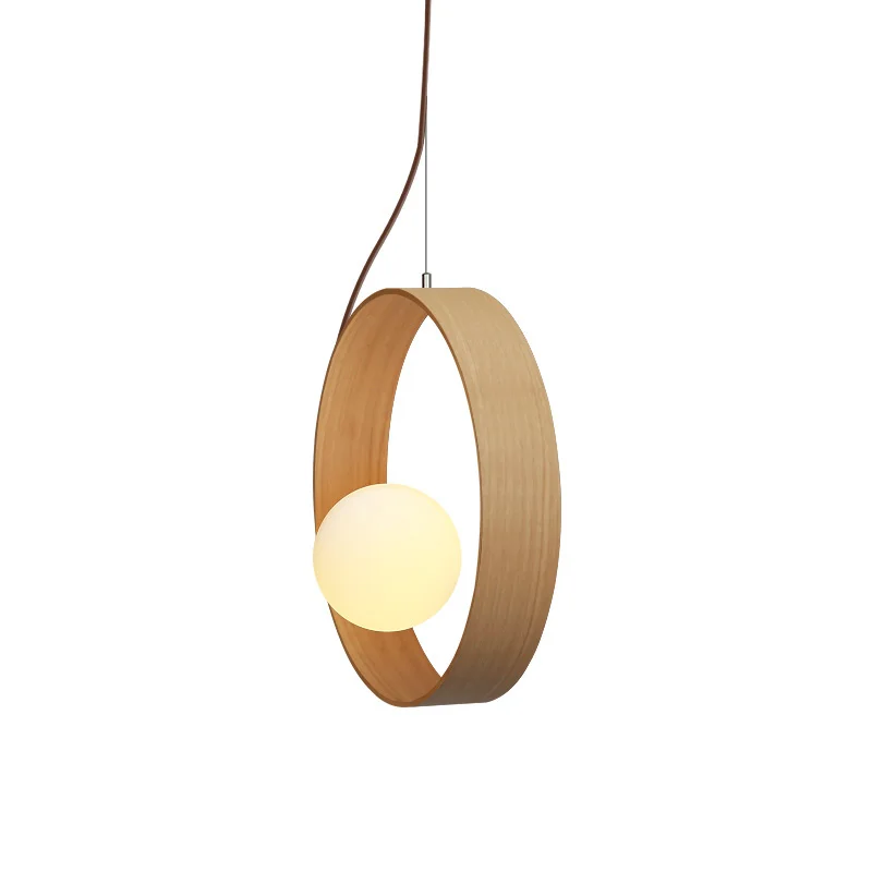 Oakwood Glass Shade Pendant Wood Lamp Lighting Chandelier Chandeliers & Pendant Lights