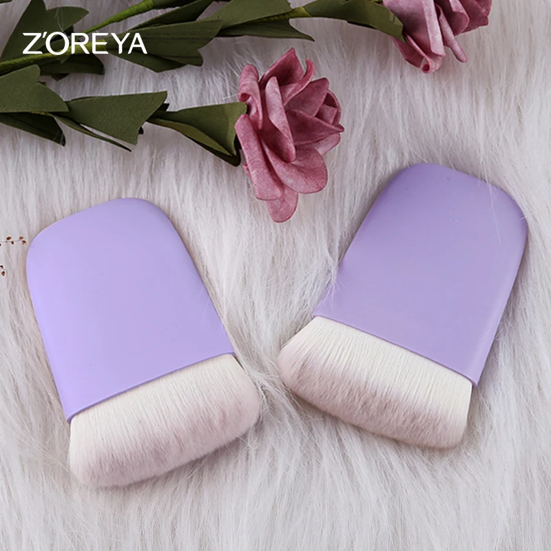 Single Makeup Brush Purple Flat  Blush Brush Beauty Tools Professional Customized Logo