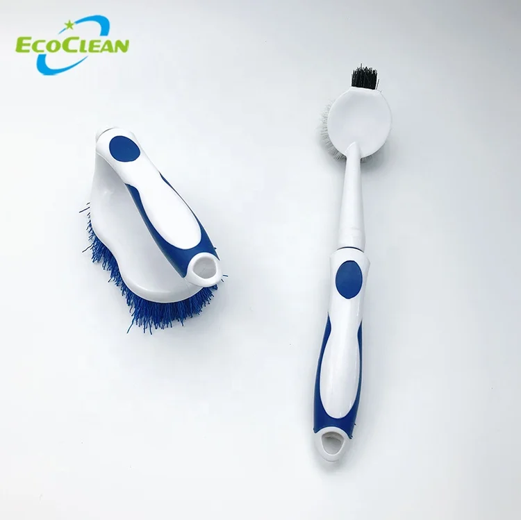 EcoClean Factory BSCI Customized logo Comfort Grip scrub brush,  tile grout  brush,  floor and corner Scrubber Brush