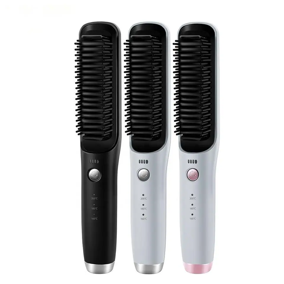 4800Mah Wireless Type C Charging Interface Travel Home Use Ceramic PTC Electric Hair Straightener Comb
