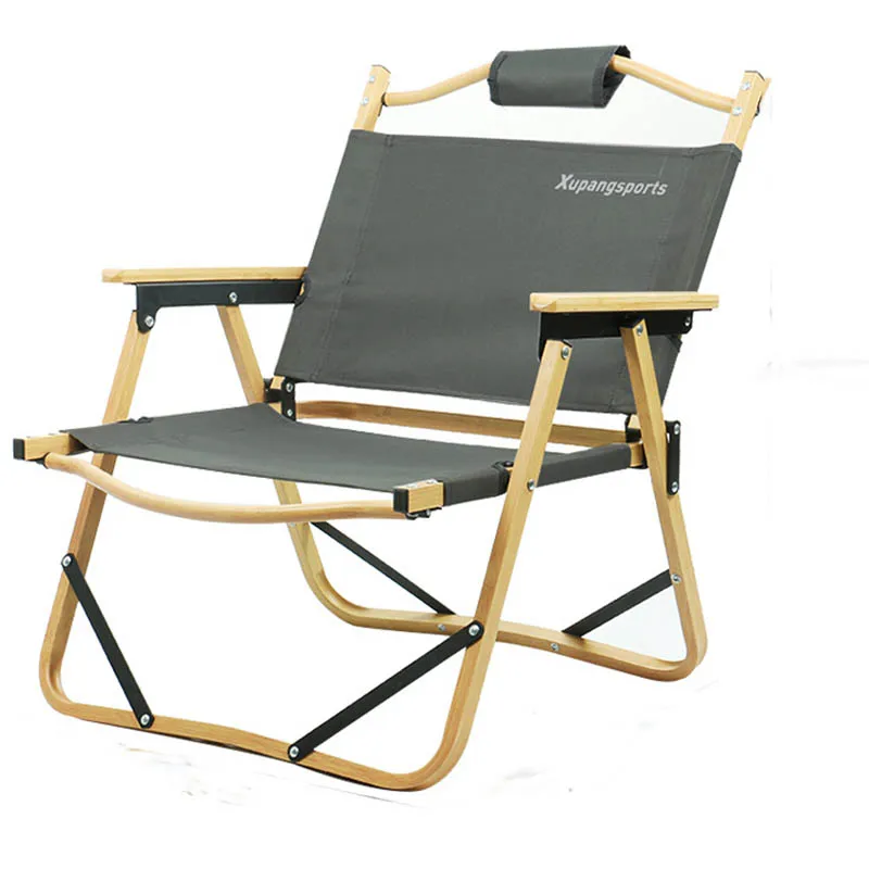 Foldable Wooden  Chair Outdoor Fabric Glossy Wood  Popular Aluminium  Sling Chair