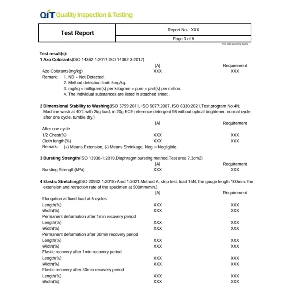 USA  CPSC Phthalates Content Testing Report for Textile and Clothing Products Testing for Exporting