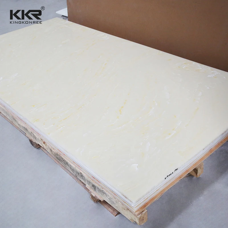 High quality pure modified artificial stone sheet big slab artificial marble acrylic solid surface sheet for kitchen countertop