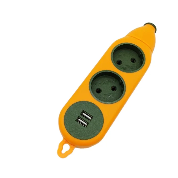 Explosion-proof Breakingproof  Schuko 2 Outlets Electric European USB Power Strip Extension Socket