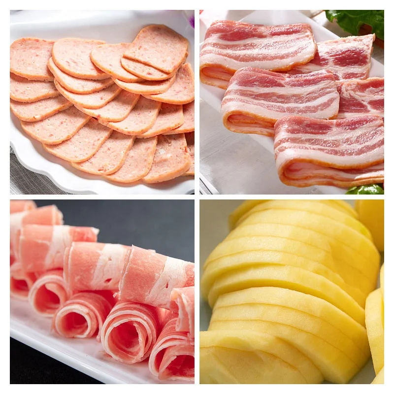 Industrial Conveyor Belt 15 Inch Flat Hotpot Meat Cut Thin Fully Automatic Ham Fleisch Slicer Slice Machine to Italy
