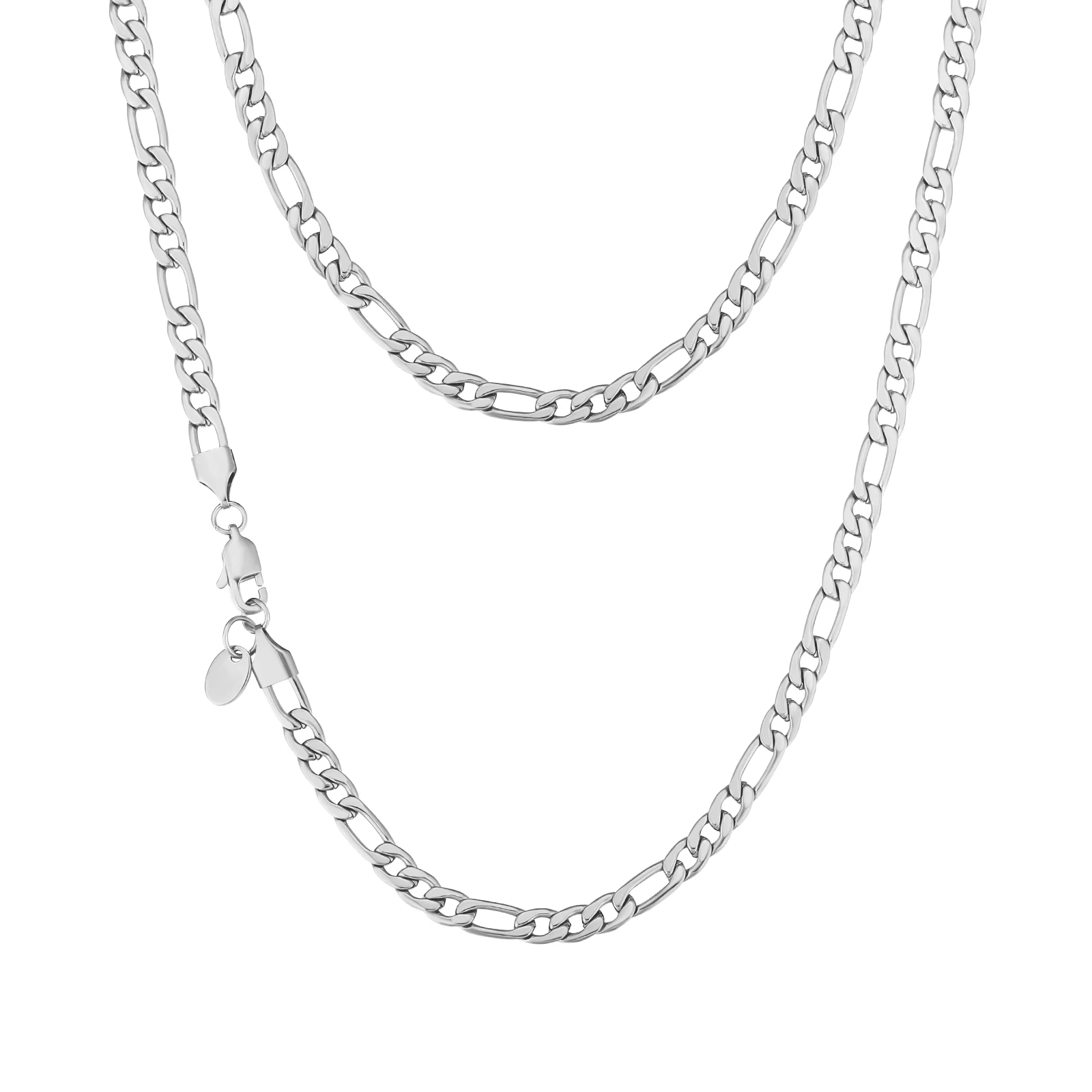 Wholesale Fashion Jewelry 3mm 5mm 18K Gold Plated Link Stainless Steel Figaro Rope Cuban Chain Necklace Mens Chains
