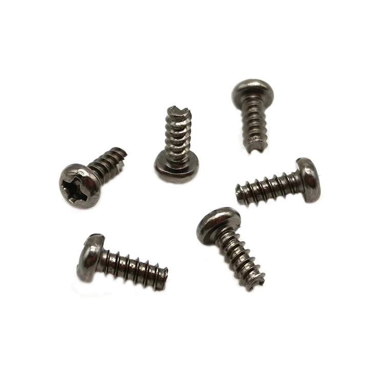 Factory carbon steel black zinc cross pan head plastic rolling screw metal self tapping screw