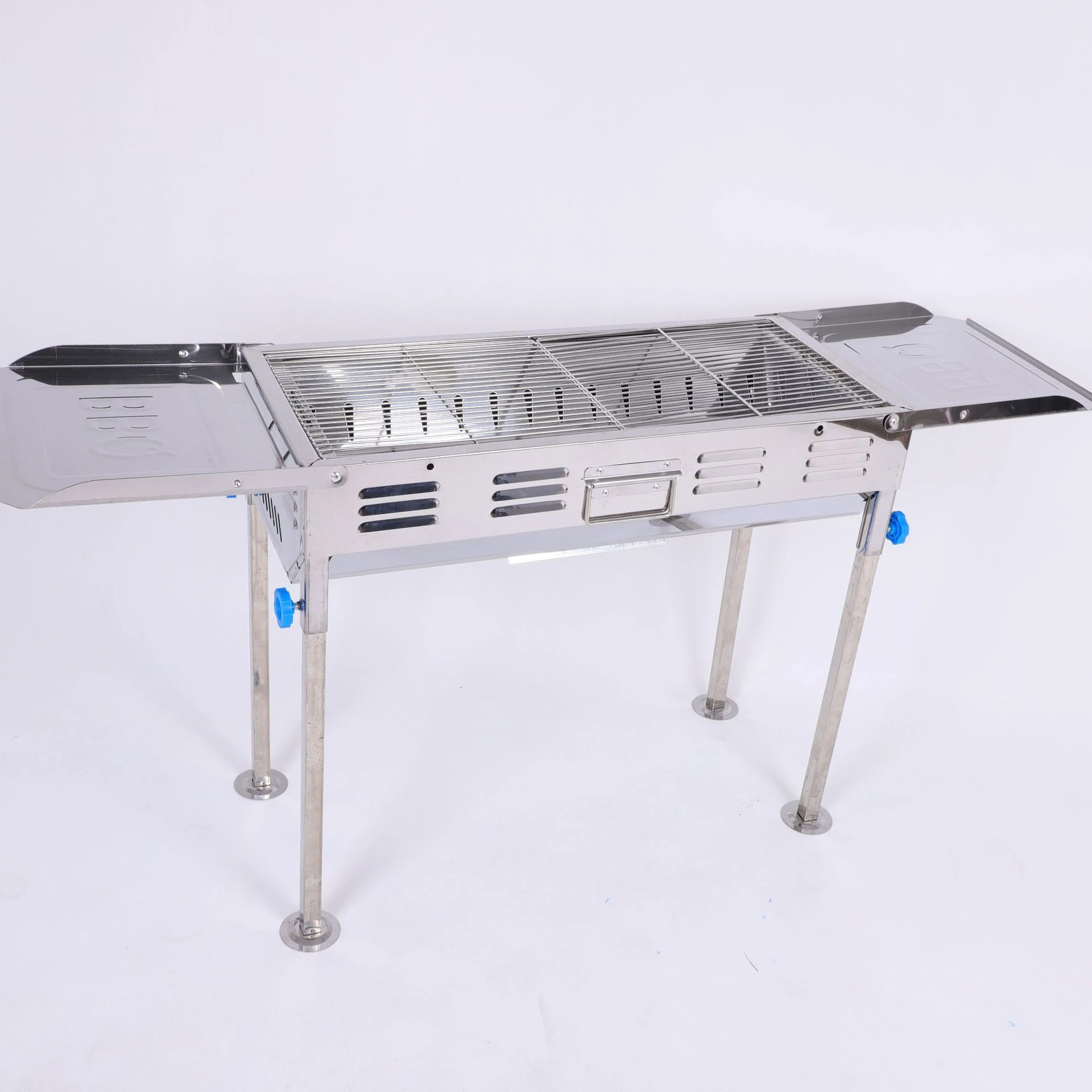 Large thickened barbecue grill stainless steel folding grill outdoor camping charcoal portable grill