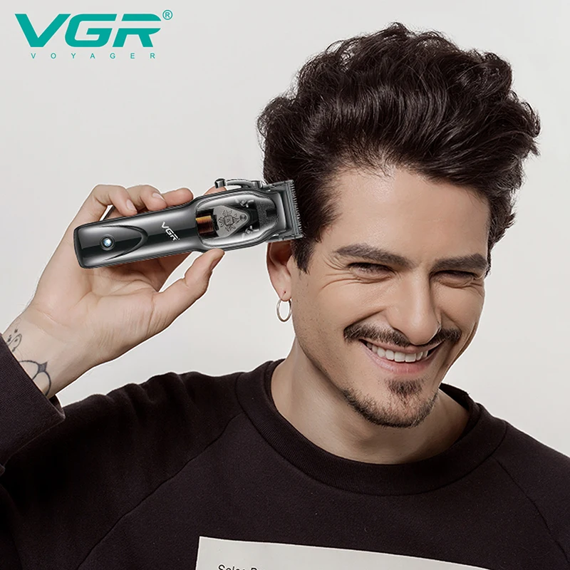 VGR V-653 9000 об/мин Магнитный мотор для салона Парикмахерская Беспроводная перезаряжаемая Мужская профессиональная электрическая машинка стрижки волос