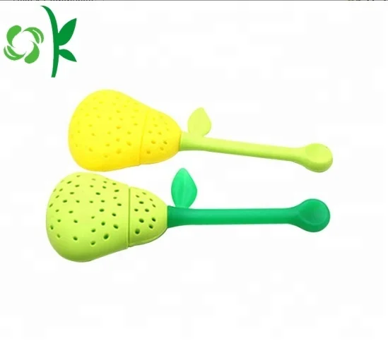OKSILICONE Wholaseale Silicone Tea Stainer Cute Strawberry Design universal Tea Bags Hot Sale Infusers Strainer Bag Tea Infuser
