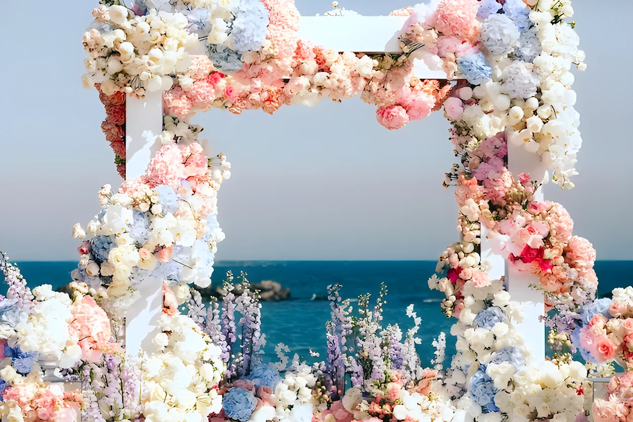 Acrylic Wedding canopy with 4 pillars decoration wedding tent customized chuppah