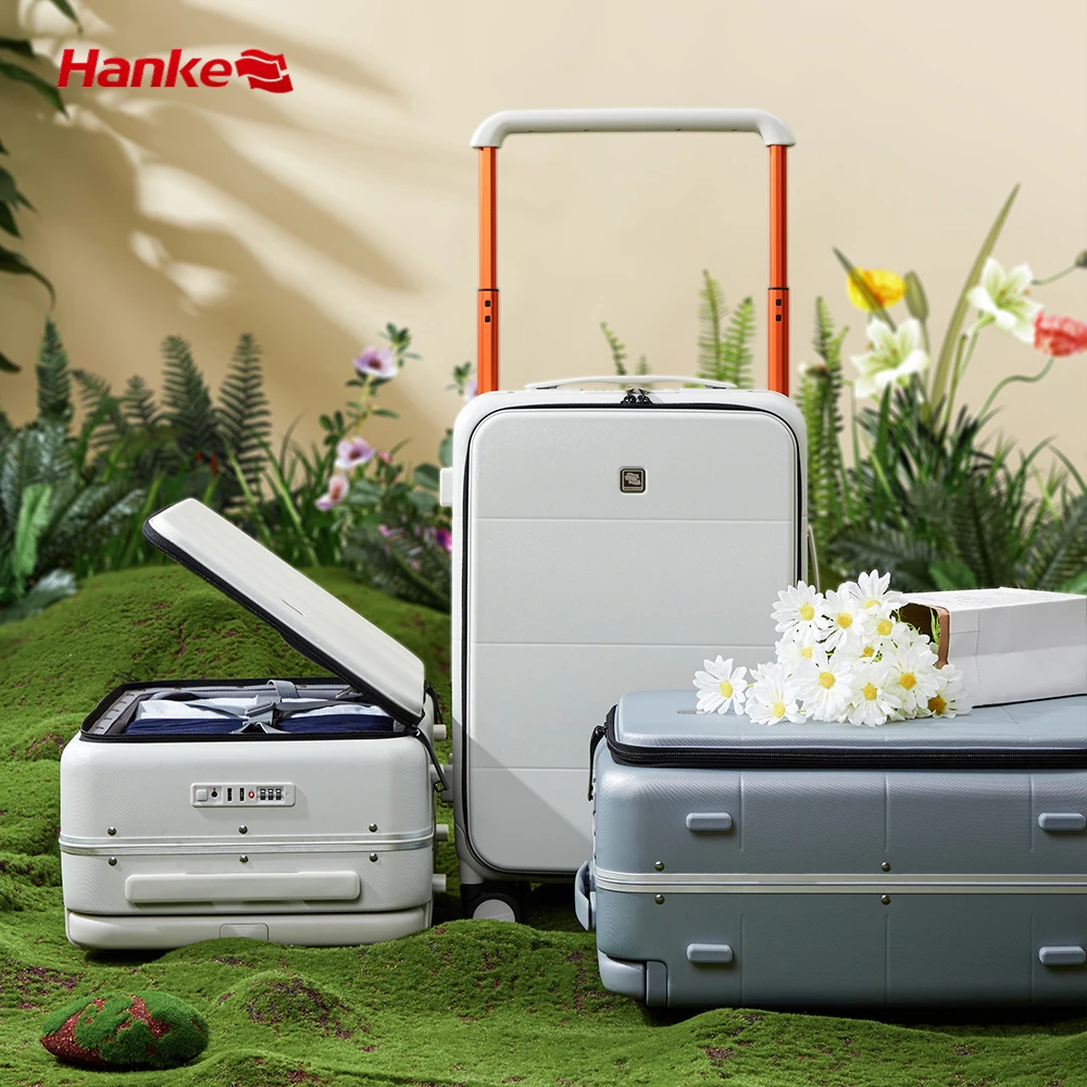 Hanke PC Hardside Carry On Luggage, 20 24 inch Front Opening Suitcase with Spinner Silent Wheels Suitcase