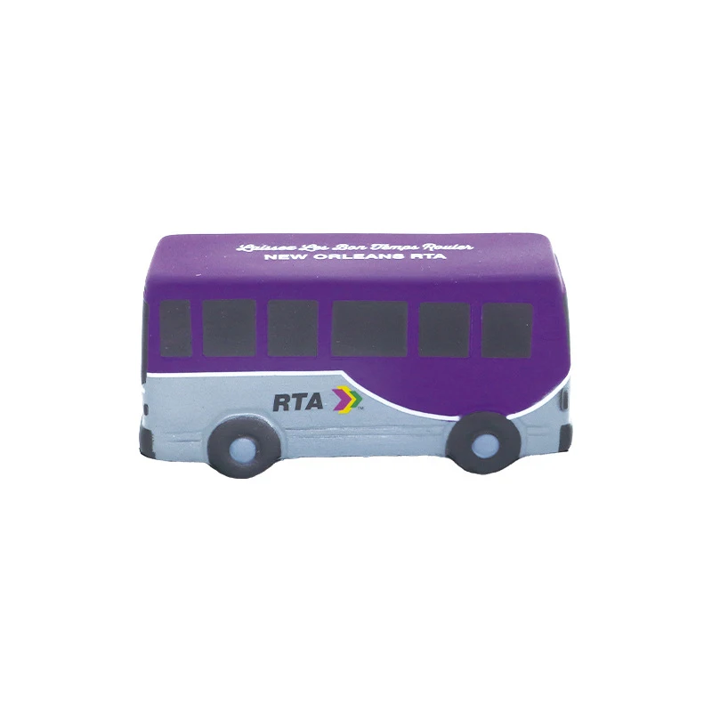 manufacture high quality pu stress school bus custom logo anti stress bus toy