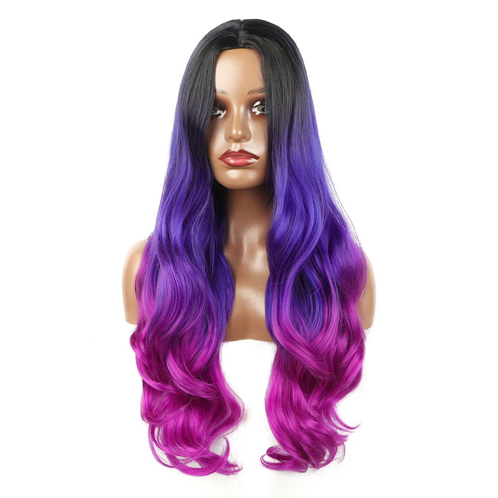 Synthetic Long Bob Wig with Lace Front Wavy Layered Curly Natural Wave Straight Style Bangs-Protein Fiber for Wholesale