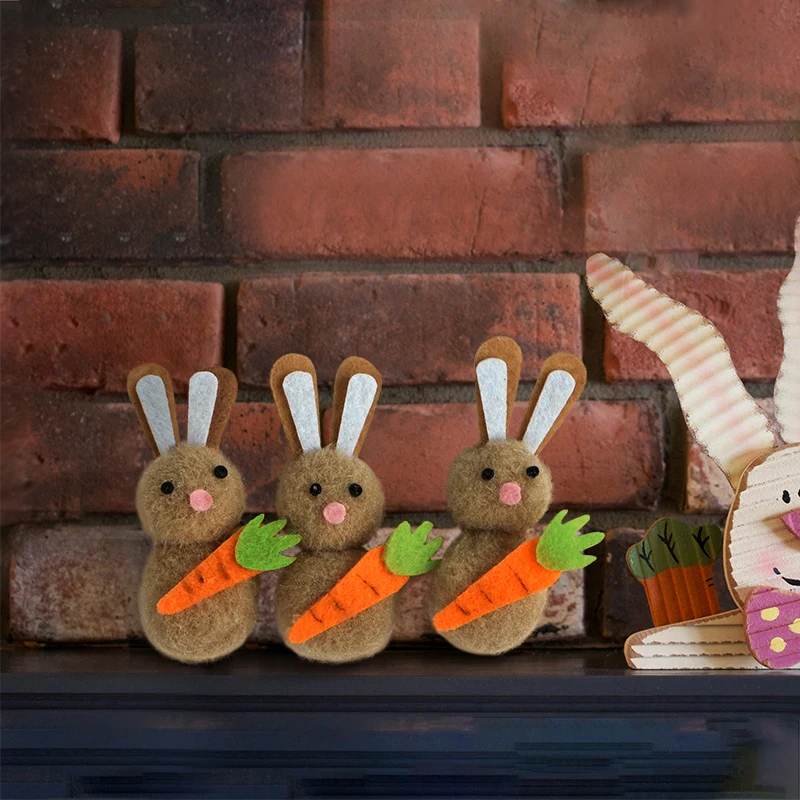 Wholesale Custom Easter Cute Animals Desktop Decorations Easter Ornaments Set Includes Easter Bunny Chicks Decor