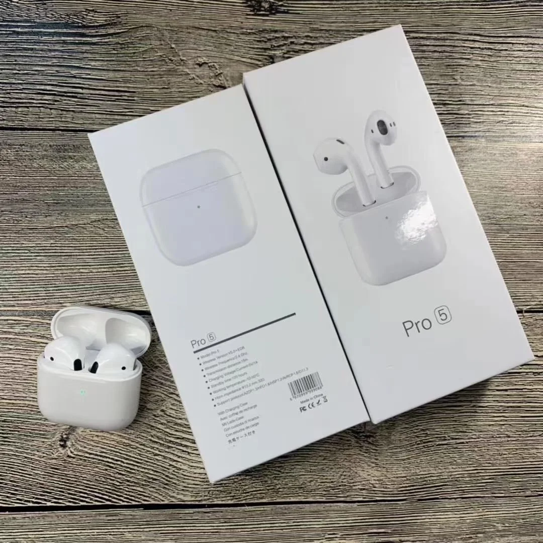 Wholesale China factory TWS Pro 5 wireless headphone sport earphone hot selling true wireless earbuds with charging case