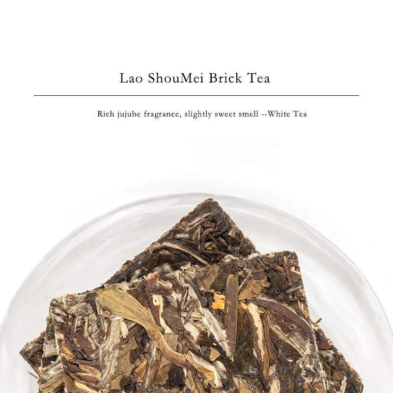 Chinese Wholesale organic Laoshoumei, Fermented White brick tea with 100g
