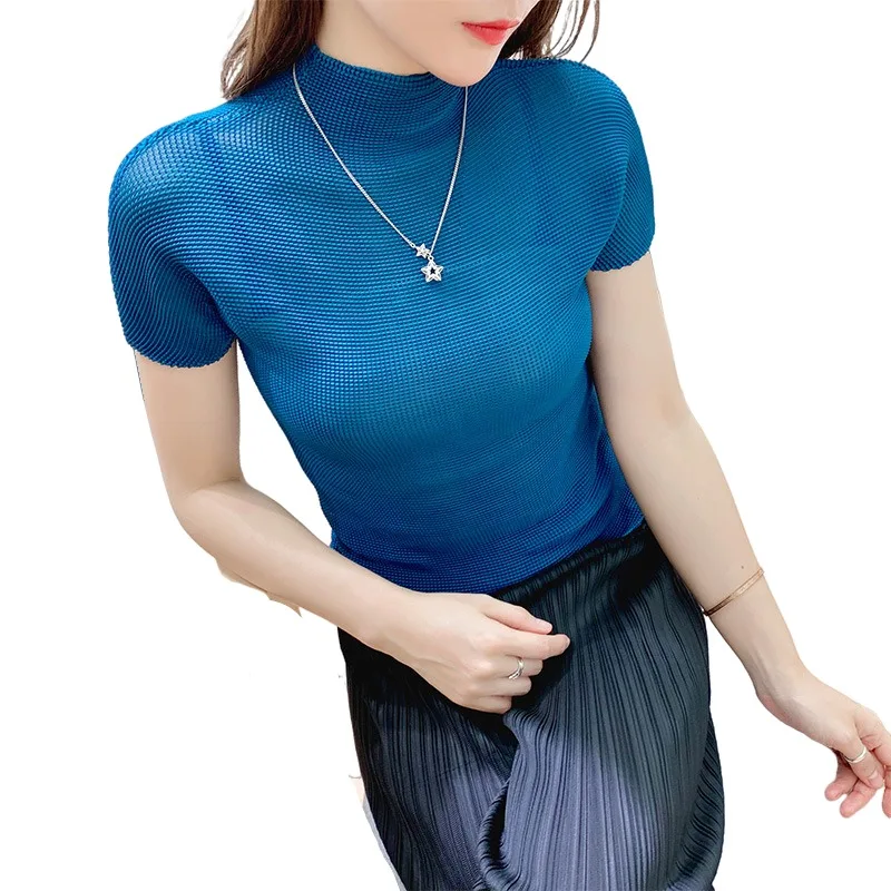 
Elegant Fashion Overall Pleated T Shirt Women Pleats Please Issey Miyake 