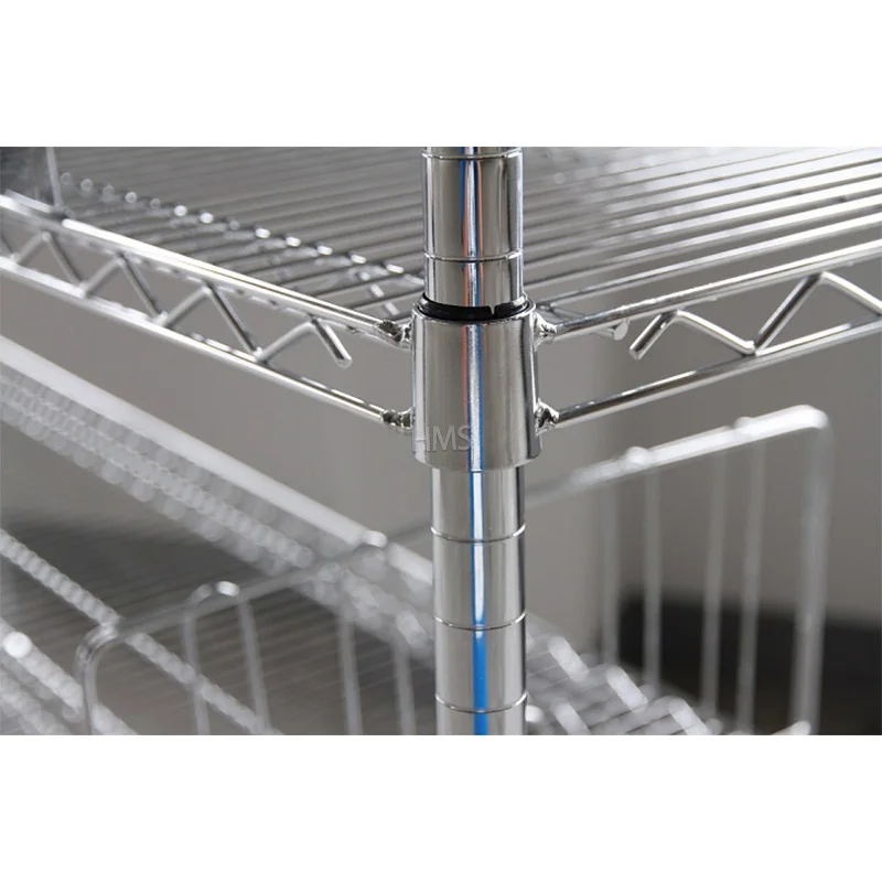 Home Decoration Epoxy Closet Wire Shelving Rolling Rack for Clothes