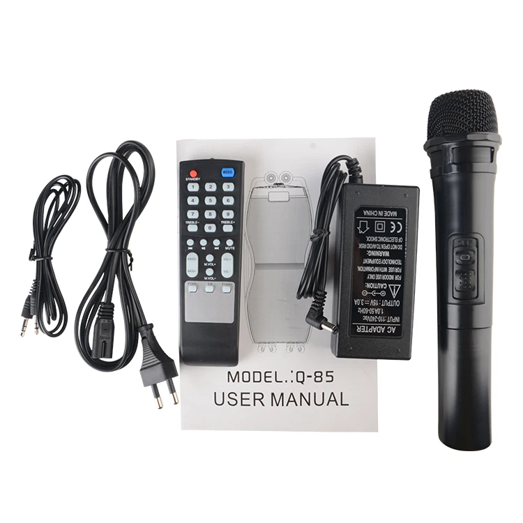 Portable subwoofer speaker LED light professional outdoor karaoke stereo party speaker with wheel